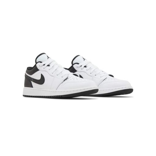 کتونی نایک ایرجردن 1 ساق کوتاه سفید مشکی Nike Air Jordan 1 Low White Black Dark