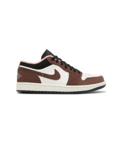 کتونی نایک ایرجردن 1 ساق کوتاه قهوه ای صورتی Nike Air Jordan 1 Low Mocha Brown