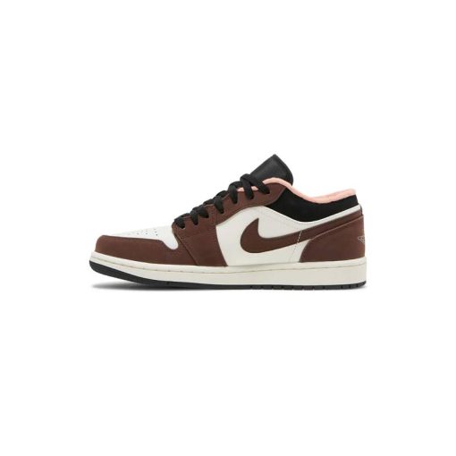 کتونی نایک ایرجردن 1 ساق کوتاه قهوه ای صورتی Nike Air Jordan 1 Low Mocha Brown