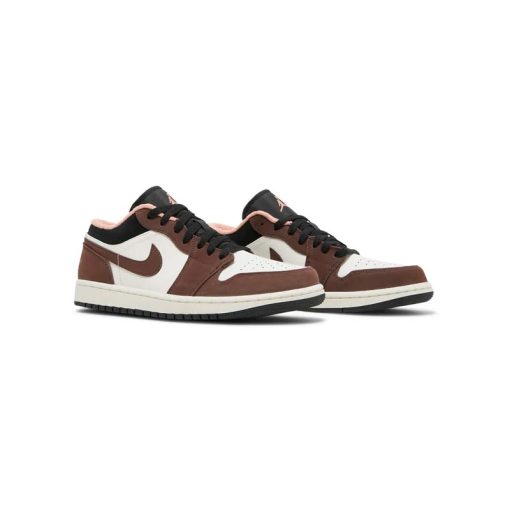 کتونی نایک ایرجردن 1 ساق کوتاه قهوه ای صورتی Nike Air Jordan 1 Low Mocha Brown