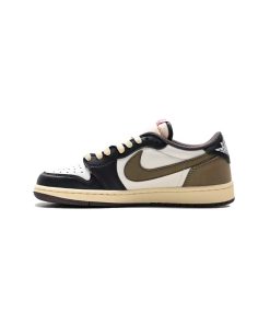 کتونی نایک ایرجردن 1 ساق کوتاه قهوه ای کرم موکا Nike Air Jordan 1 Low Mocha CQ4277-105