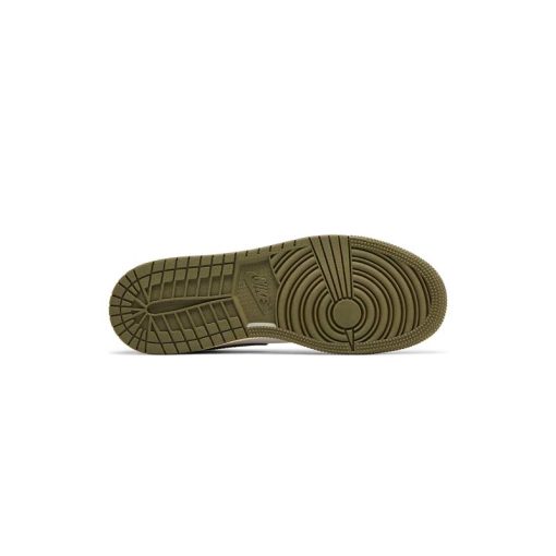 کتونی نایک ایرجردن 1 ساق کوتاه مشکی سفید زیتونی Nike Air Jordan 1 Low Black Toe Medium Olive