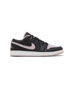 کتونی نایک ایرجردن 1 ساق کوتاه مشکی صورتی Nike Air Jordan 1 Low Black Iced Lilac