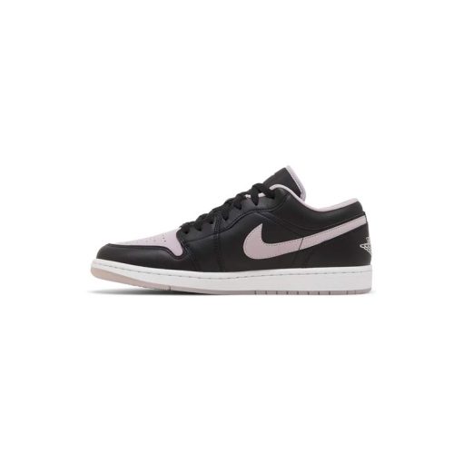 کتونی نایک ایرجردن 1 ساق کوتاه مشکی صورتی Nike Air Jordan 1 Low Black Iced Lilac