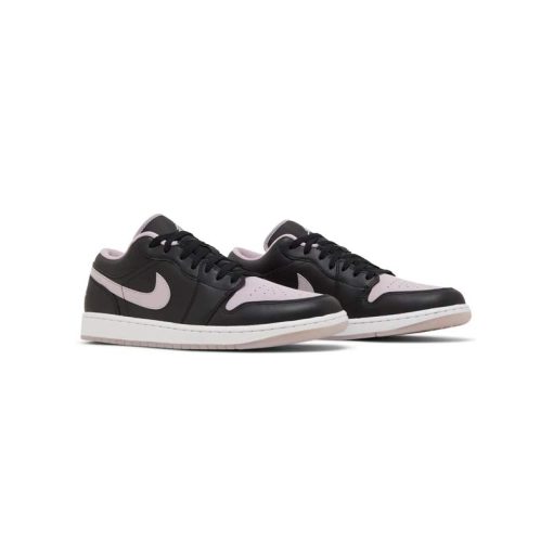 کتونی نایک ایرجردن 1 ساق کوتاه مشکی صورتی Nike Air Jordan 1 Low Black Iced Lilac