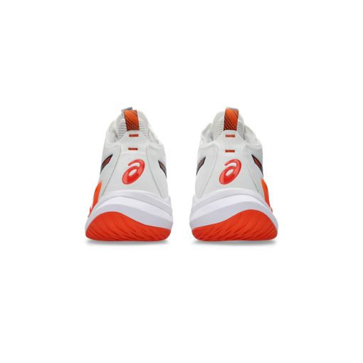 کتونی تخصصی والیبال اسیکس متارایز 2 سفید آبی نارنجی Asics Metarise 2 White Indigo Fog