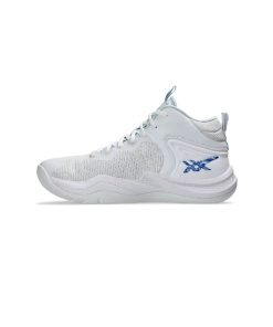کتونی والیبالی اسیکس نوا سرج 3 سفید آبی Asics Nova Surge 3 White Blue