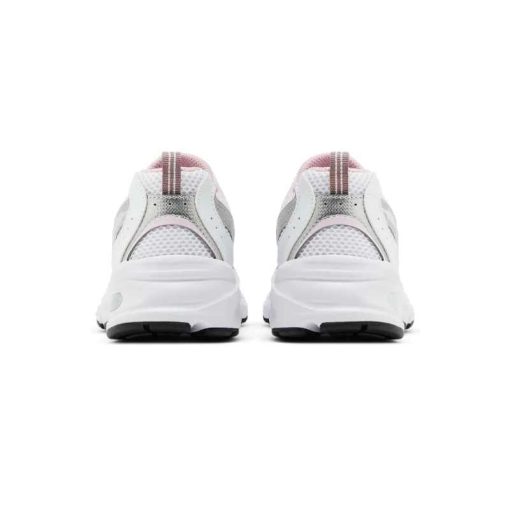 کتونی نیوبالانس 530 سفید صورتی نقره ای New Balance 530 Big Kid White Mid Century Pink