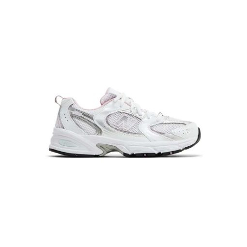 کتونی نیوبالانس 530 سفید صورتی نقره ای New Balance 530 Big Kid White Mid Century Pink