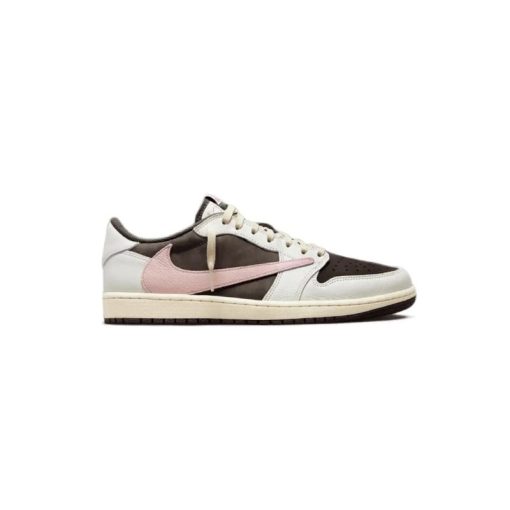 نایک ایرجردن 1 تراویس اسکات کرم قهوه ای صورتی Nike Air Jordan 1 Low Travis Scott Beige Brown Pink
