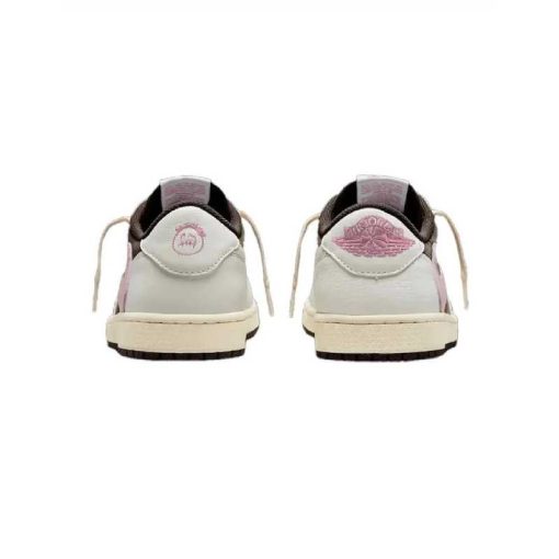 نایک ایرجردن 1 تراویس اسکات کرم قهوه ای صورتی Nike Air Jordan 1 Low Travis Scott Beige Brown Pink