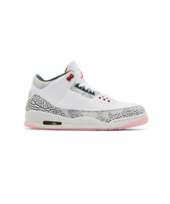 کتونی نایک ایرجردن 3 سفید طوسی صورتی Nike Air Jordan 3 Retro Wings