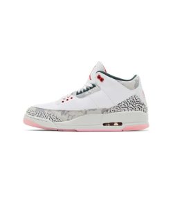 کتونی نایک ایرجردن 3 سفید طوسی صورتی Nike Air Jordan 3 Retro Wings