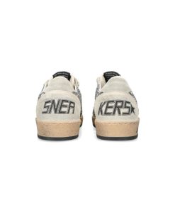 کتونی کژوال گلدن گوس سفید کرم اکلیلی Golden Goose Silver Glitter Ball Star