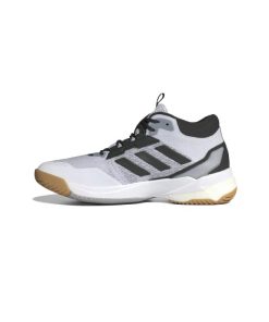 کفش والیبال آدیداس کریزی فلایت سفید طوسی مشکی Adidas CrazyFlight 5 Mid White Grey Black