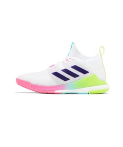 کفش والیبال آدیداس کریزی فلایت سفید صورتی سبز Adidas CrazyFlight Mid White Pink Green