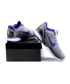 کتونی بسکتبالی نایک کوبی 6 طوسی سورمه ای Nike Zoom Kobe 6 Grey Navy Blue