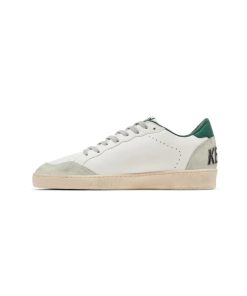 کتونی گلدن گوس بال استار سفید پشت سبز Golden Goose Ball Star White Ice Green