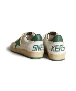 کتونی گلدن گوس بال استار سفید سبز Golden Goose Ball Star White Nappa Leather Green
